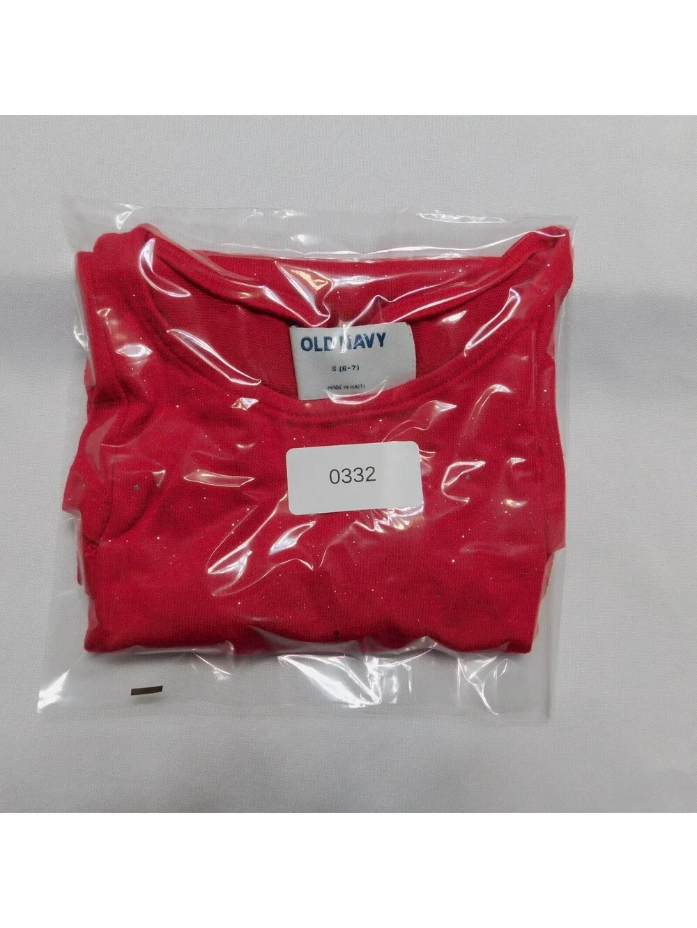 Old Navy Girls Red Glitter Long Sleeve Shirt Size Small (6-7)
